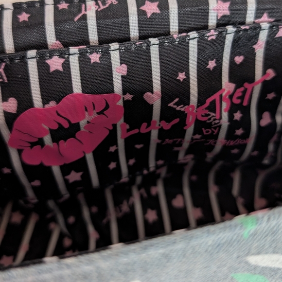 Petit Sac à Main Betsey Johnson – Blanc Et Noir – Nœud – Occasion